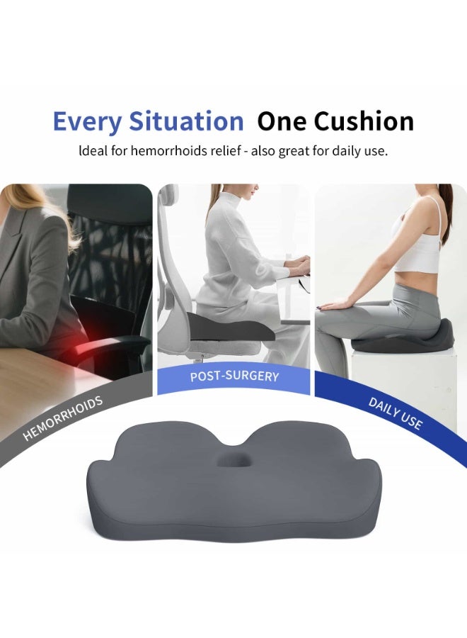 أديلي وسادة مقعد من رغوة الذاكرة بتصميم ثلاثي الأبعاد لتخفيف الضغط وآلام الظهر والعصب الوركي والبواسير، مناسبة للمكتب والسيارة والكرسي المتحرك - Image 4
