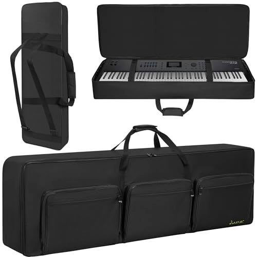 LASUK 88L Key Keyboard Case (Size:57.5"x8"x18"), Portable Keyboard Piano Waterproof 600D Oxford Cloth with Adjustable Straps, Key Keyboard Gig Bag Case - Image 1