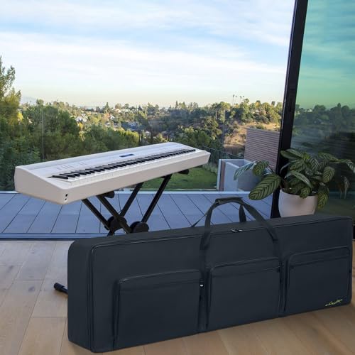 LASUK 88L Key Keyboard Case (Size:57.5"x8"x18"), Portable Keyboard Piano Waterproof 600D Oxford Cloth with Adjustable Straps, Key Keyboard Gig Bag Case - Image 3