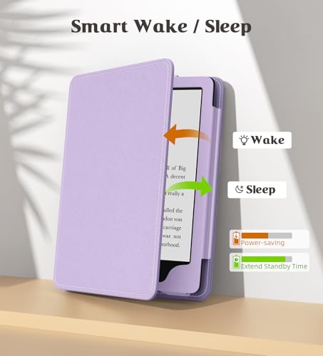 MoKo Case for 7"/6.8" Kindle Paperwhite(12th/11th Generation-2024/2021) and Kindle Colorsoft Signature Edition, Slim PU Shell Cover Case with Auto-Wake/Sleep for Kindle Paperwhite 2024, Taro Purple - Image 5