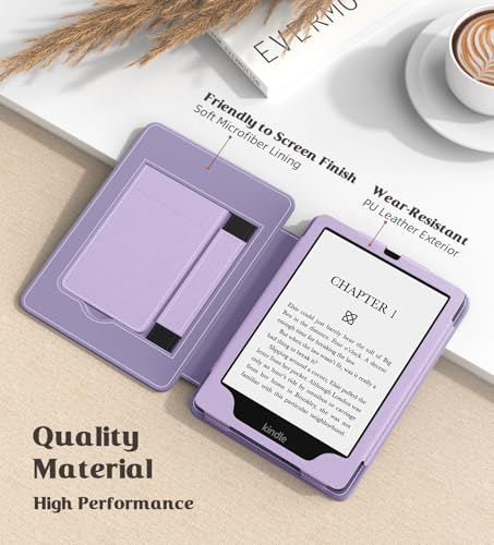 MoKo Case for 7"/6.8" Kindle Paperwhite(12th/11th Generation-2024/2021) and Kindle Colorsoft Signature Edition, Slim PU Shell Cover Case with Auto-Wake/Sleep for Kindle Paperwhite 2024, Taro Purple - Image 4