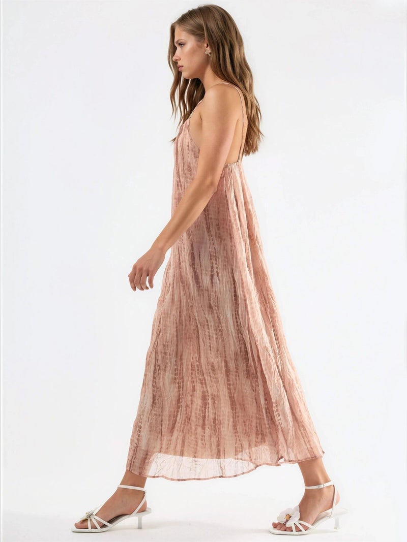Qustyle QU STYLE Accessory Detailed Patterned Maxi Dress - Image 5