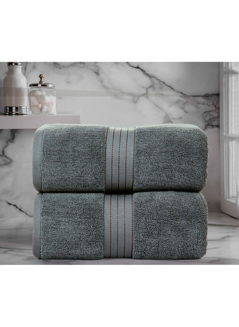 Bliss Casa Bliss Casa Luxurious Jumbo Bath Sheet 90 x 180 cm (2 Pack) - 550 GSM 100% Cotton 20/D Highly Absorbent and Quick Dry Hotel Bath Sheet Set  - Image 4
