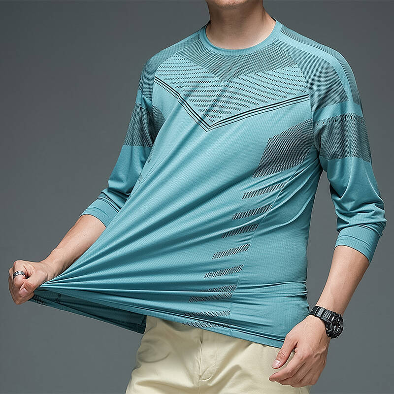 Long Sleeve T-Shirt Men'S New Quality T-Shirt Men'S Breathable Bottoming Shirt Stretch Casual Sports T-Shirt Men'S - Image 2