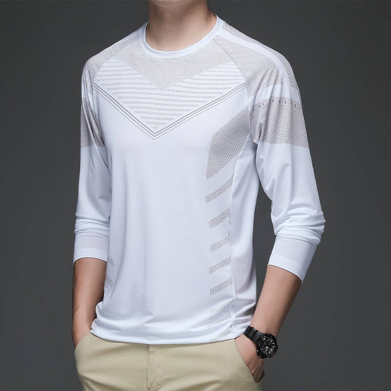 Long Sleeve T-Shirt Men'S New Quality T-Shirt Men'S Breathable Bottoming Shirt Stretch Casual Sports T-Shirt Men'S - Image 1