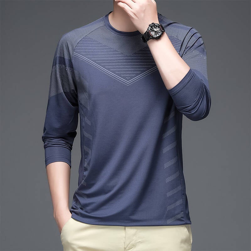 Long Sleeve T-Shirt Men'S New Quality T-Shirt Men'S Breathable Bottoming Shirt Stretch Casual Sports T-Shirt Men'S - Image 5