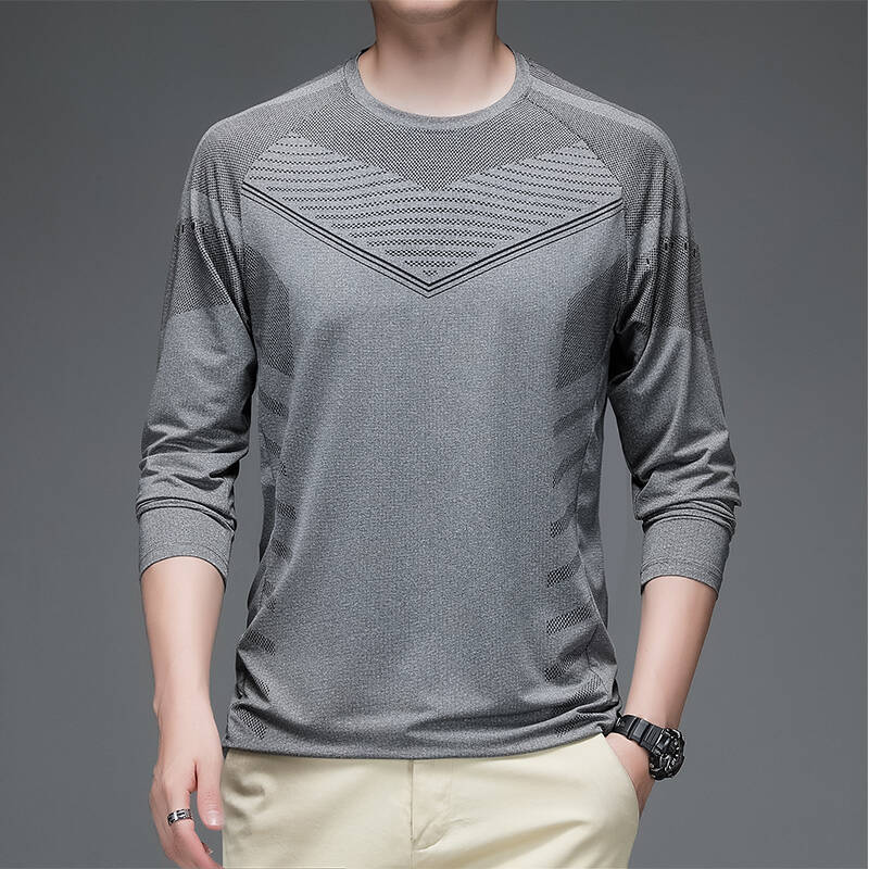 Long Sleeve T-Shirt Men'S New Quality T-Shirt Men'S Breathable Bottoming Shirt Stretch Casual Sports T-Shirt Men'S - Image 4