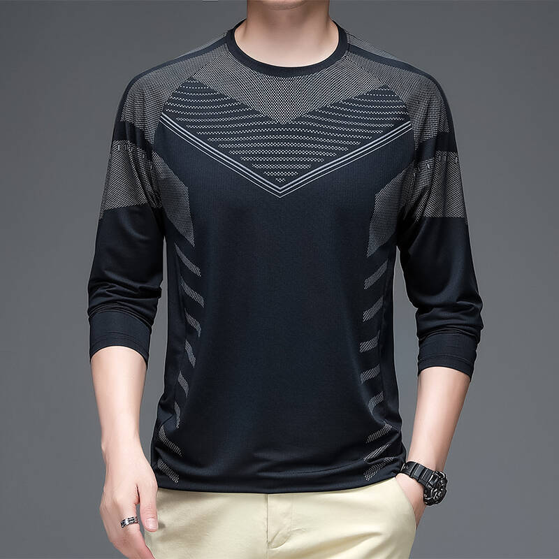 Long Sleeve T-Shirt Men'S New Quality T-Shirt Men'S Breathable Bottoming Shirt Stretch Casual Sports T-Shirt Men'S - Image 3