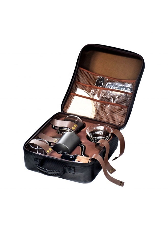 V60 Pour Over Coffee Maker Set – Manual Brewing Kit with Grinder, Scale, Dripper, Kettle & Travel Case – Portable Barista Kit - Image 1