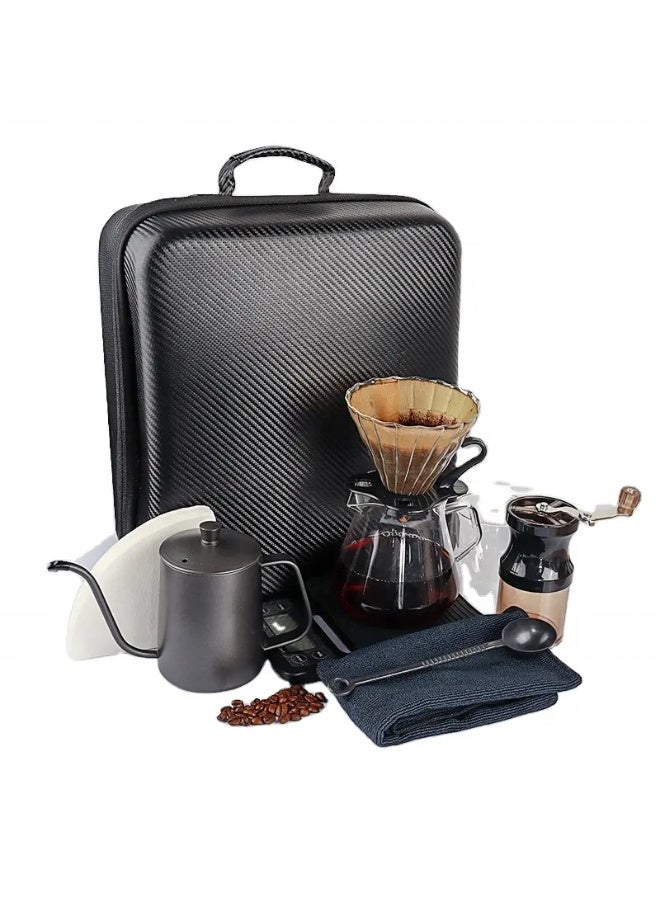 V60 Pour Over Coffee Maker Set – Manual Brewing Kit with Grinder, Scale, Dripper, Kettle & Travel Case – Portable Barista Kit - Image 2