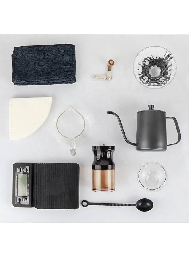 V60 Pour Over Coffee Maker Set – Manual Brewing Kit with Grinder, Scale, Dripper, Kettle & Travel Case – Portable Barista Kit - Image 3