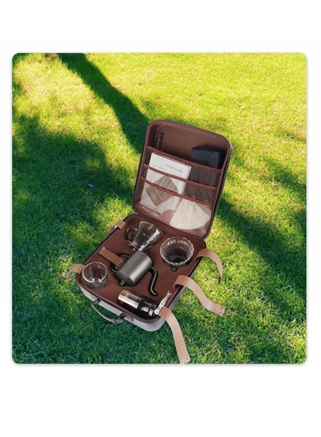 V60 Pour Over Coffee Maker Set – Manual Brewing Kit with Grinder, Scale, Dripper, Kettle & Travel Case – Portable Barista Kit - Image 5