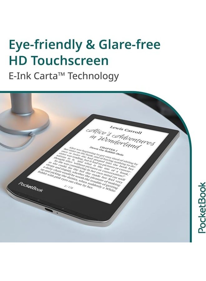 PocketBook VERSE E-READERS | Eye-Friendly 6'' E-Ink Carta™ HD Touchscreen | Adjustable SMARTlight | Up to 1 Month of Battery Life | WiFi & Memory Card Slot | E-Book Reader - Bright Blue  - Image 4