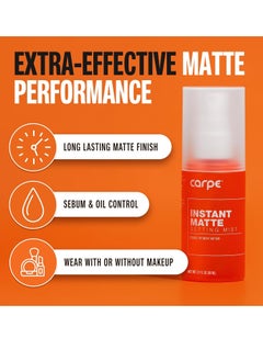 Carpe Carpe Matte Setting Spray Mist ~ NEW~ Instant Matte Setting Spray for Sweat & Oil Control - Ideal Setting Spray for Oily Skin - Lightweight Matte Finishing Spray For Makeup w/o Compromising Comfort  - Image 2