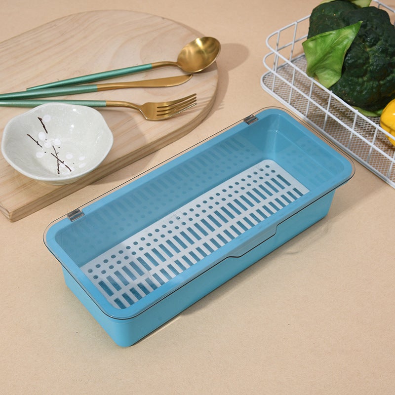 Chopsticks Drain Box Tableware Storage Box With Lid Drain Dustproof Chopsticks Cage Kitchen Multifunctional Storage Box Tea Cup Drain - Image 1