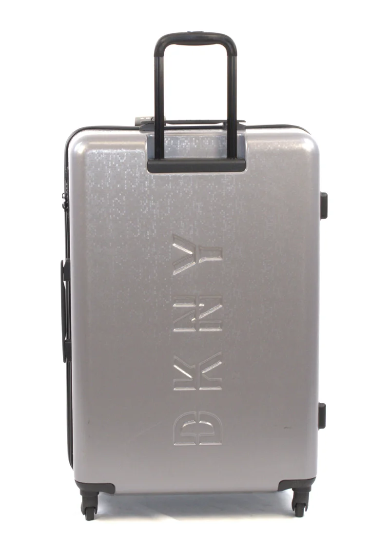دكني حقيبة DKNY الأمامية والوسطى ذات الجوانب الصلبة على عجلات للجنسين | ABS خفيف الوزن للغاية مع عجلات دوارة مزدوجة 4 ألوان فضية