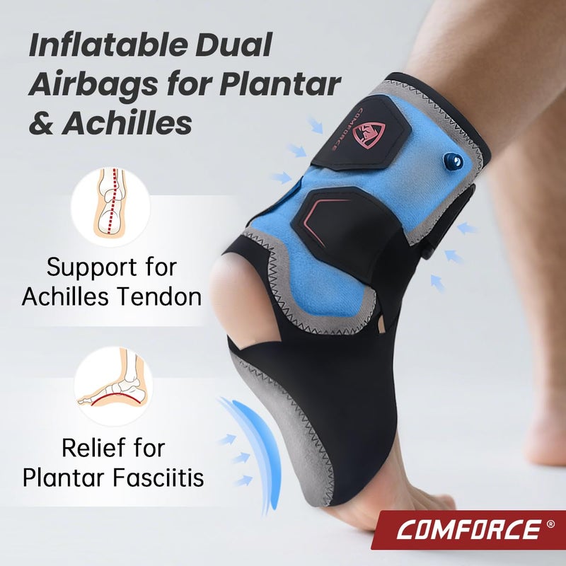 COMFORCE Plantar Fasciitis Ankle Support with Airbag, Heel and Arch Pain Relief with Air Inflation Device, Achilles Tendonitis Relief, Sports Injuries and Recovery for Men & Women(Need to Inflate) - Image 2