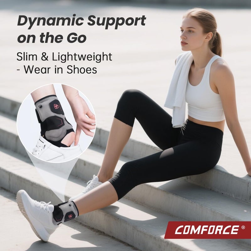 COMFORCE Plantar Fasciitis Ankle Support with Airbag, Heel and Arch Pain Relief with Air Inflation Device, Achilles Tendonitis Relief, Sports Injuries and Recovery for Men & Women(Need to Inflate) - Image 5