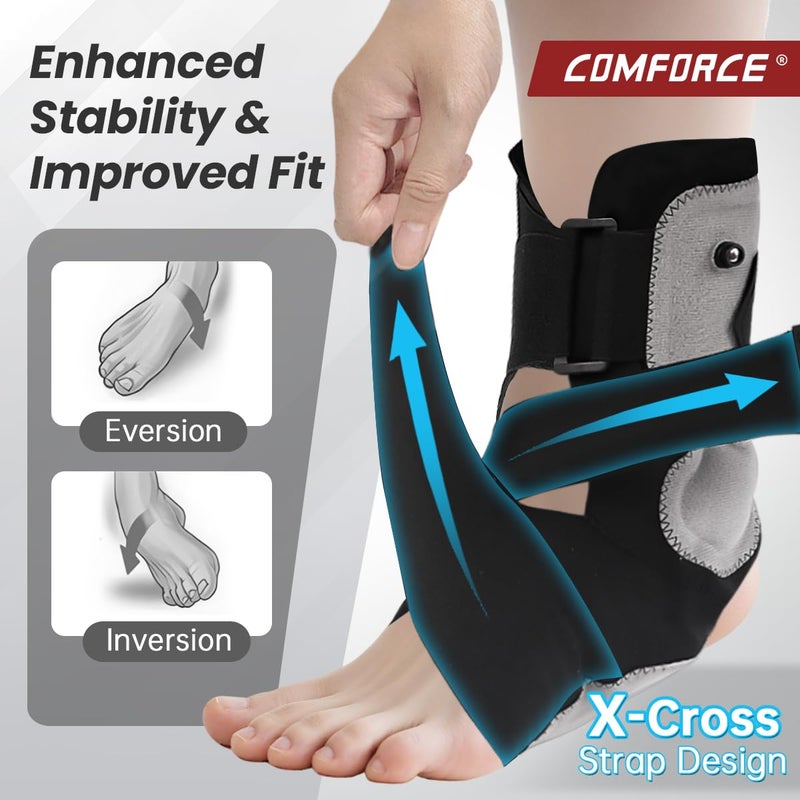 COMFORCE Plantar Fasciitis Ankle Support with Airbag, Heel and Arch Pain Relief with Air Inflation Device, Achilles Tendonitis Relief, Sports Injuries and Recovery for Men & Women(Need to Inflate) - Image 3
