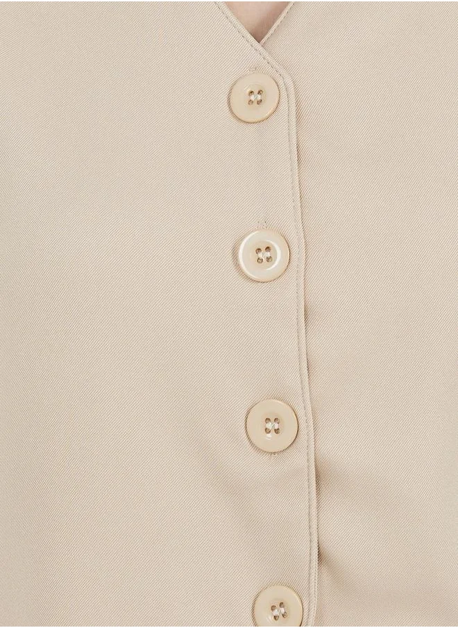 Styli Regular Fit Waistcoat and Wide Leg Pants Co-Ords