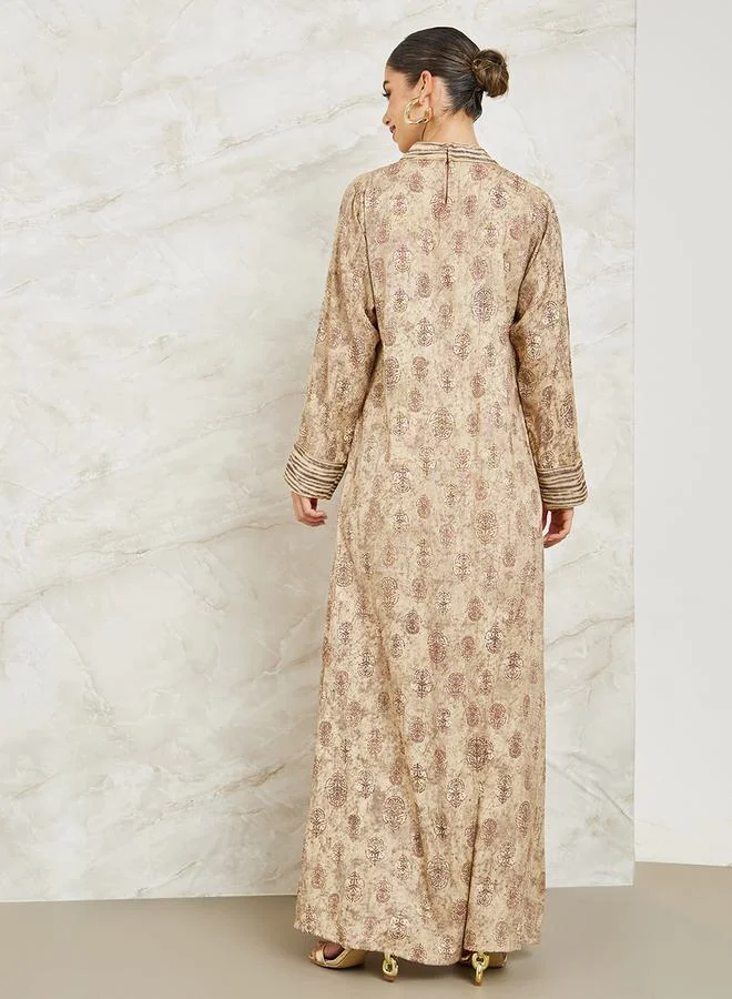 Maxim Creation All Over Block Print Jalabiya by Styli