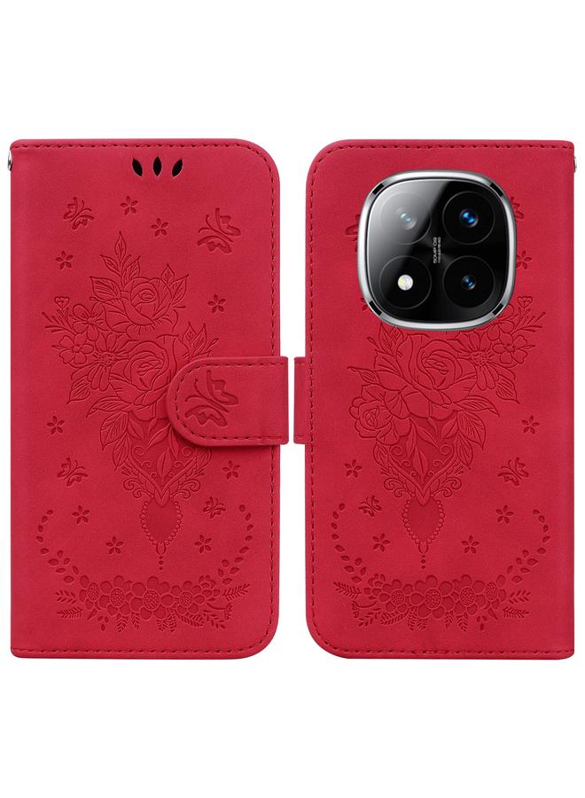 اس-توب جراب لهاتف Redmi Note 14 Pro / Note 14 Pro+ 5G جراب هاتف جلدي منقوش بنقشة فراشة وردية - Image 1