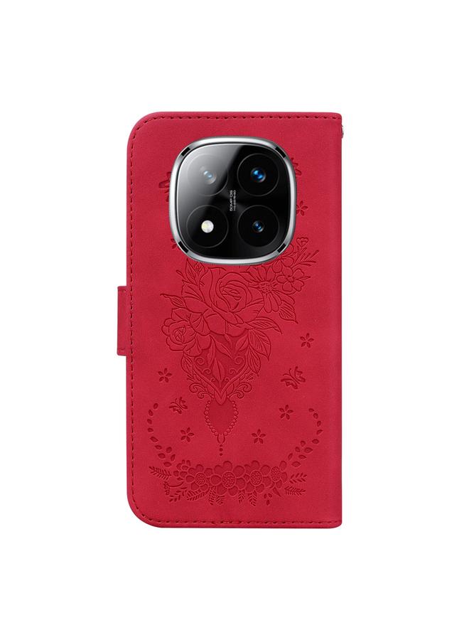 اس-توب جراب لهاتف Redmi Note 14 Pro / Note 14 Pro+ 5G جراب هاتف جلدي منقوش بنقشة فراشة وردية - Image 4