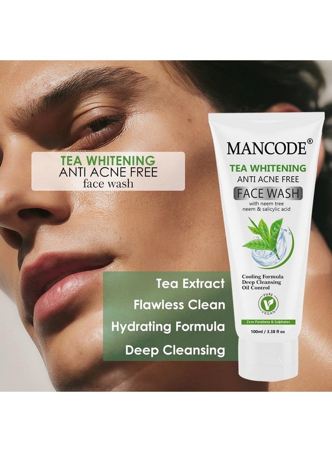 MAN CODE Mancode Tea Whitening Anti-Acne Face Wash | Deep Cleansing, Brightening & Oil Control | Removes Dirt, Impurities & Excess Oil | Prevents Pimples & Acne | Refreshing & Hydrating | For Men & Women | 100ml - Image 2