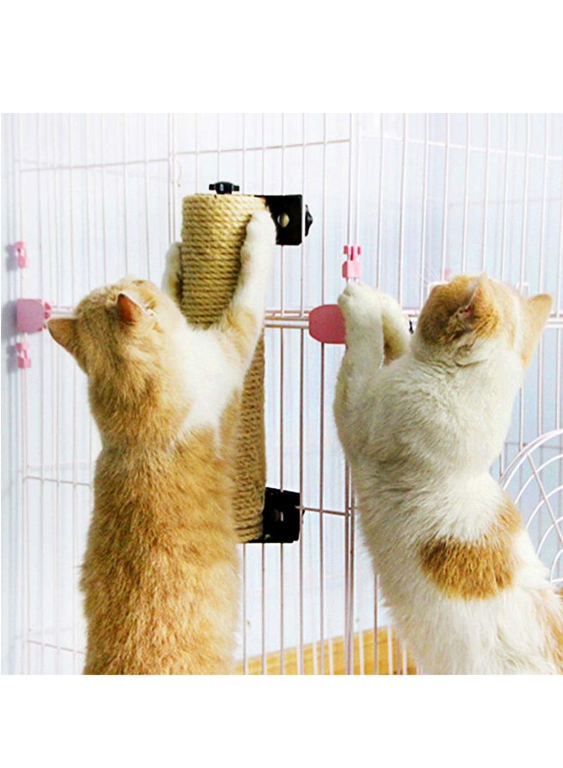 Cat Scratching Post, Wall Mounted Cat Scratcher Grinding Claws Pole, Cat Tree Wall Mounted Flax Cat Scratch Post, Durable Cat Scratching Posts for Indoor Cat Cage (7 x 40 cm) - Image 3