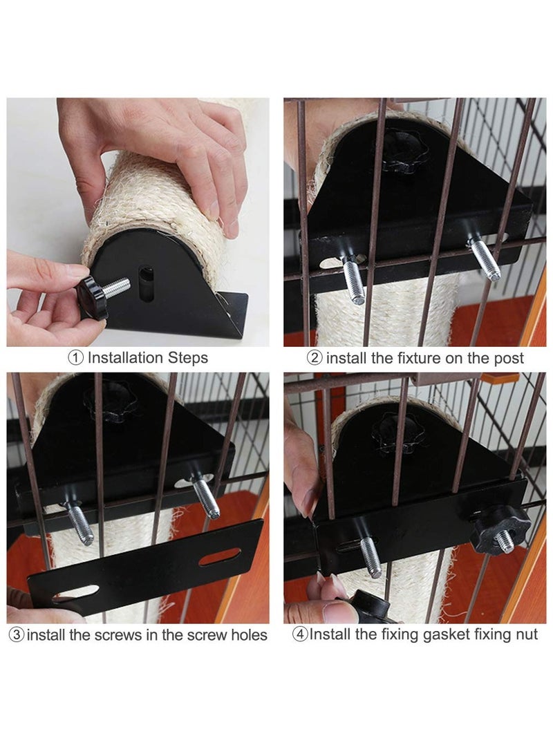 Cat Scratching Post, Wall Mounted Cat Scratcher Grinding Claws Pole, Cat Tree Wall Mounted Flax Cat Scratch Post, Durable Cat Scratching Posts for Indoor Cat Cage (7 x 40 cm) - Image 5