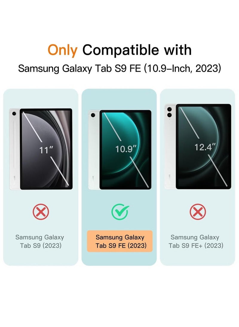 Samsung Galaxy Tab S9 FE 10.9-Inch Case – Soft TPU Tri-Fold Stand Cover with S Pen Holder, S Pen Charging Support, and Auto Wake/Sleep (Midnight Green) - Image 2