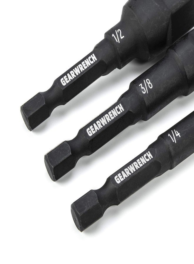 جير رينش وصلات تثبيت سداسية بقطر 1/4 بوصة من GEARWRENCH، مكونة من 6 قطع - مقاسات 1/4 بوصة و3/8 بوصة و1/2 بوصة - بطول 2-1/2 بوصة و6 بوصات - 84971A-02 - Image 4