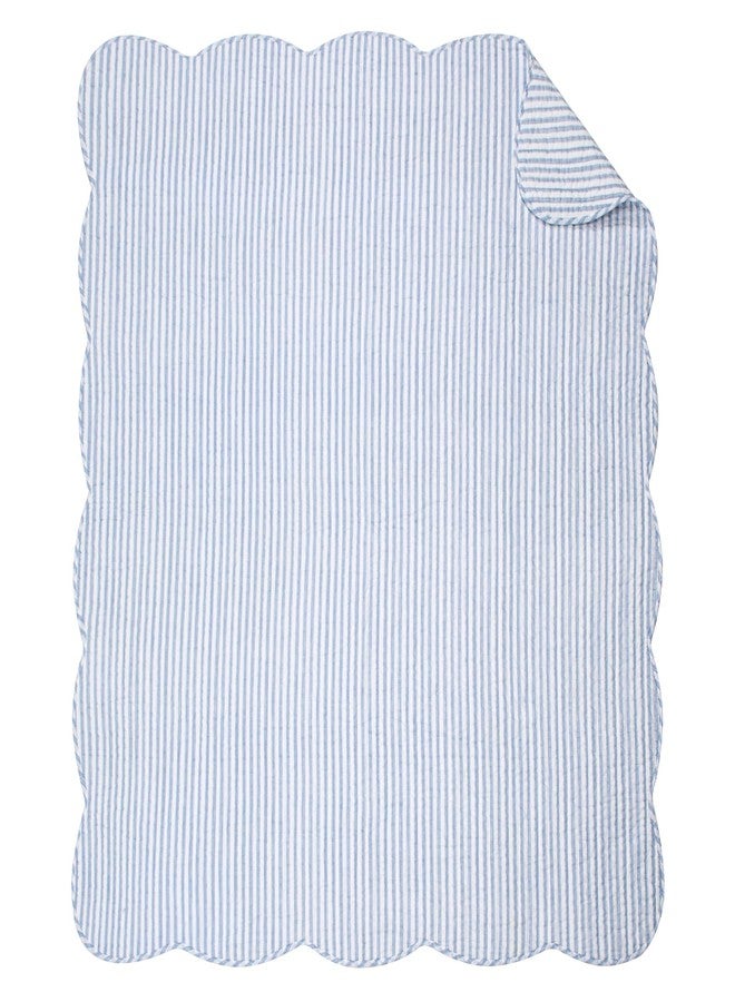 Levtex Home - Martha Stripe - Throw - Stripe - Blue White - Quilted Throw (50x60in.) - Cotton - Image 5
