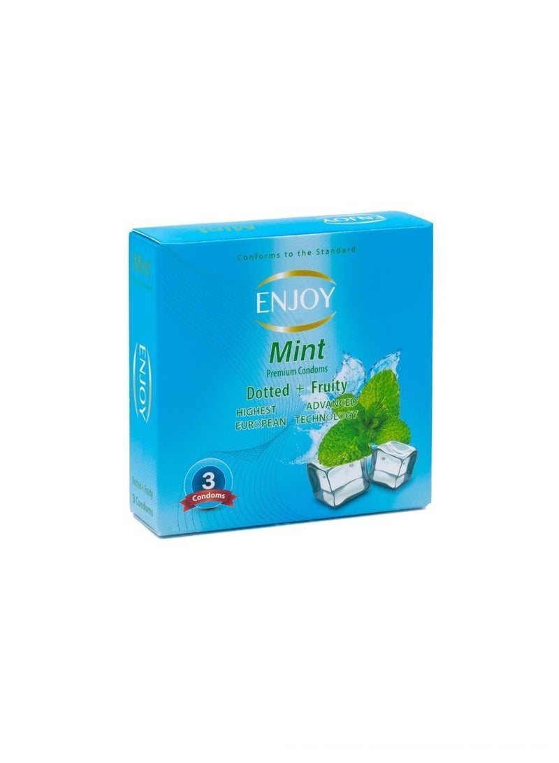 ENJOY Mint Premium Condoms - 03 Pcs | Mint-Scented, Ultra-Thin, Lubricated for Maximum Pleasure & Protection - Image 2