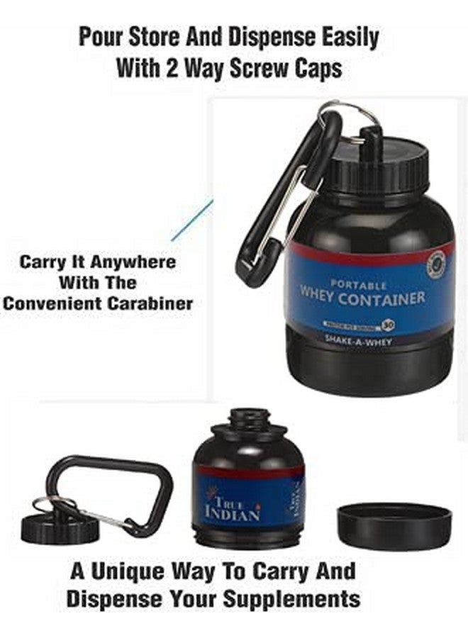 True Indian Amazing Whey loader Protein Carry Funnel Portable Protein Whey or Supplement Powder Combo Pack of 5 Carrying Whey Funnel and Container Box with Key-Chain (BLUE) - Image 4