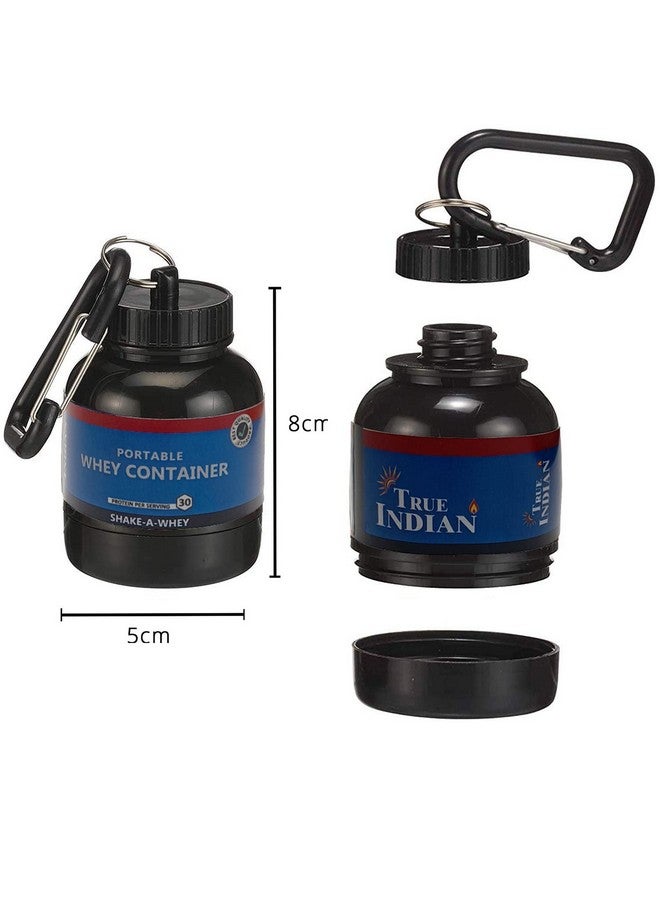 True Indian Amazing Whey loader Protein Carry Funnel Portable Protein Whey or Supplement Powder Combo Pack of 5 Carrying Whey Funnel and Container Box with Key-Chain (BLUE) - Image 2