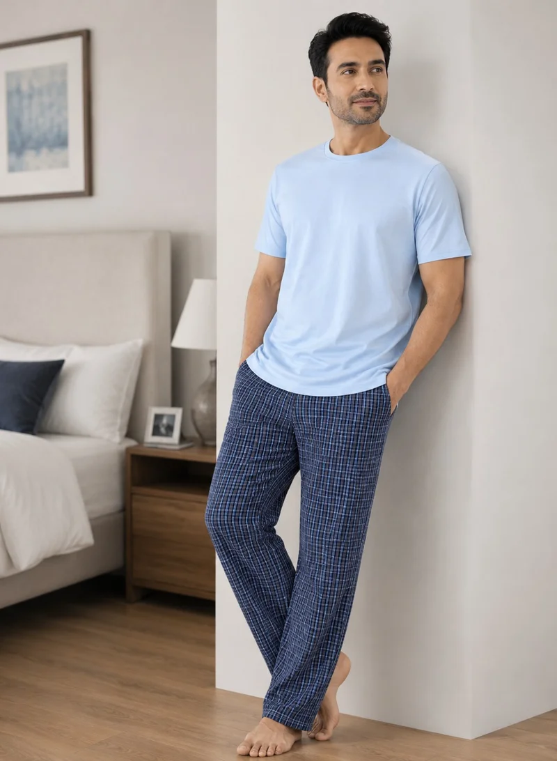 Victor And Jane  Men’s Short Sleeve T-Shirt & Long Pants Pyjama Set – Comfortable Relaxed Fit for Men | Best Price UAE
