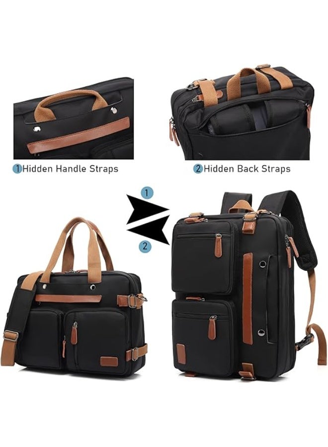 NANAO Laptop Bag Convertible Backpack Bussiness Office Briefcase Shoulder Bag Messenger Bag Computer and Tablet Carrying Case for Men and Women Work School Travel - Image 3