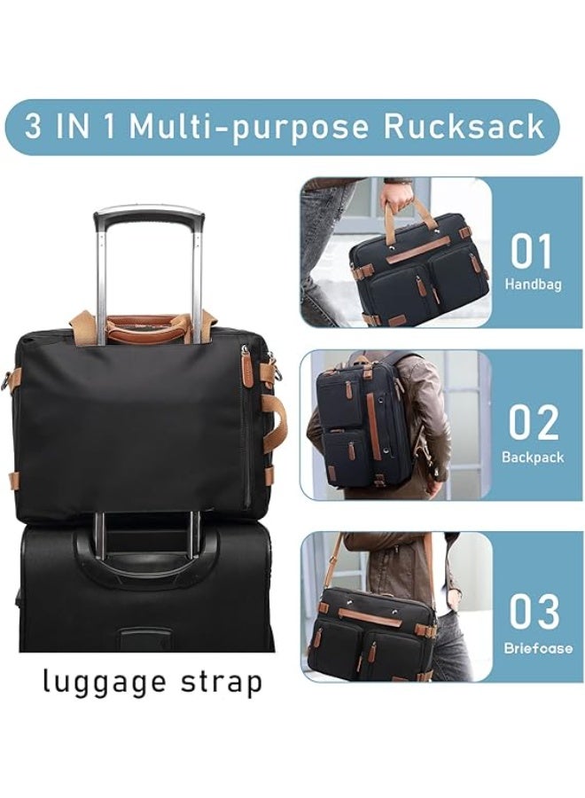 NANAO Laptop Bag Convertible Backpack Bussiness Office Briefcase Shoulder Bag Messenger Bag Computer and Tablet Carrying Case for Men and Women Work School Travel - Image 5
