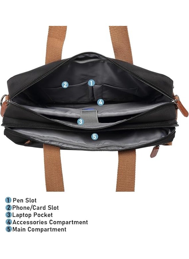 NANAO Laptop Bag Convertible Backpack Bussiness Office Briefcase Shoulder Bag Messenger Bag Computer and Tablet Carrying Case for Men and Women Work School Travel - Image 4