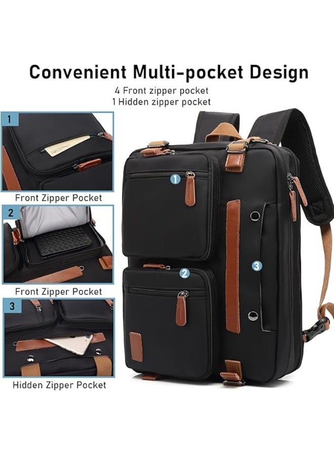 NANAO Laptop Bag Convertible Backpack Bussiness Office Briefcase Shoulder Bag Messenger Bag Computer and Tablet Carrying Case for Men and Women Work School Travel - Image 2