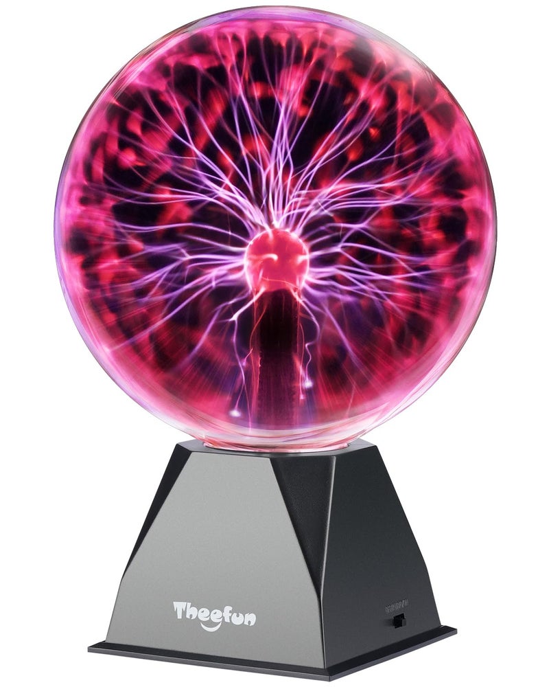 Theefun Plasma Ball: 8 Inch Huge Plasma Globe Christmas Gifts Touch & Sound Sensitive Ball Lamp Electric Lightning Novelty Light for Parties, Home, Prop, Room Decoration - Image 1