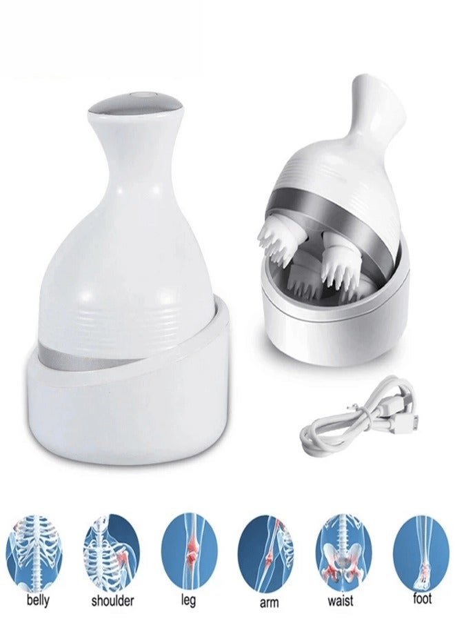 AROAQ مدلك رأس كهربائي 3D لاسلكي مدلك فروة الرأس مقاوم للماء تدليك الجسم للكتف والرقبة عميق الأنسجة للعناية بالجسم للتنظيف العميق والتخفيف - Image 2