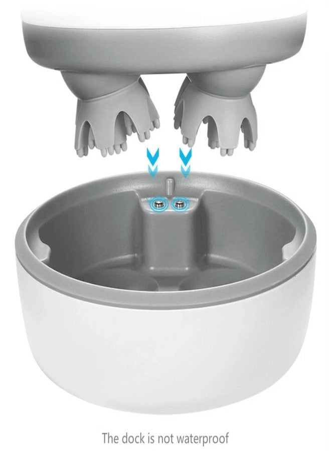 AROAQ مدلك رأس كهربائي 3D لاسلكي مدلك فروة الرأس مقاوم للماء تدليك الجسم للكتف والرقبة عميق الأنسجة للعناية بالجسم للتنظيف العميق والتخفيف - Image 3