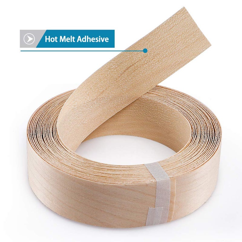 Skelang Birch Wood Veneer 1-1/2” x 26’, Wood Edge Tape with Adhesive, Flexible Wood Edgebanding Strip for Shelving, Cabinetry, Furniture - Image 4