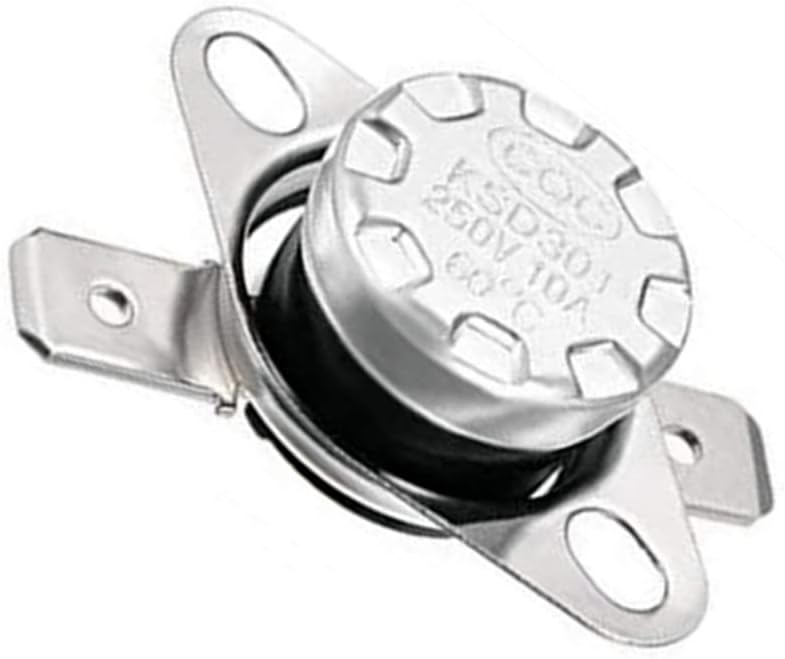 bnafes ترموستات KSD301 60°C 10A مغلق عادة N.C مفتاح تحكم حد قرص مفاجئ ترموستات ميكروويف مفتاح حراري 6 قطع - Image 2