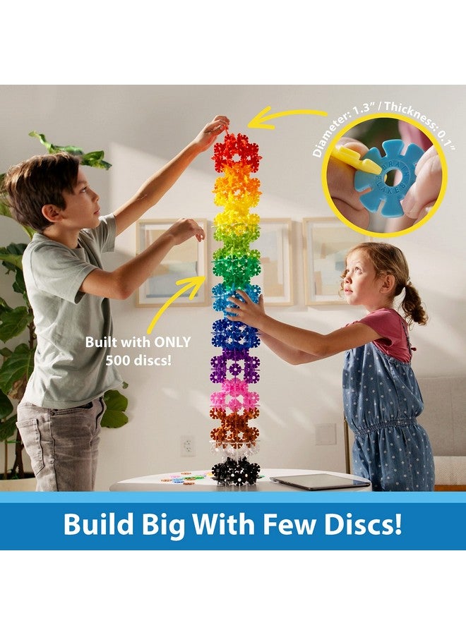 VIAHART Brain Flakes 500 Piece Set, Ages 3+, Interlocking Plastic Disc Toy for Creative Building, Educational STEM Learning, Construction Block Play for Kids, Teens, Adults, Boys, and Girls - Image 5