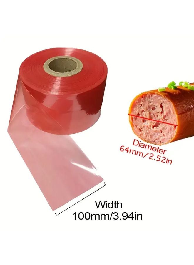 Heat Resistant Transparent Red Plastic Sausage Skins 1 Meter Size For Ham Meat Wrapping Grilling Sausage Making Supplies - Image 1