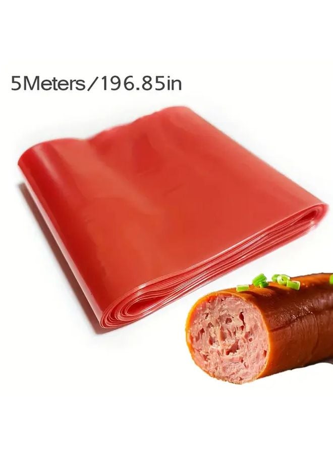 Heat Resistant Transparent Red Plastic Sausage Skins 1 Meter Size For Ham Meat Wrapping Grilling Sausage Making Supplies - Image 5