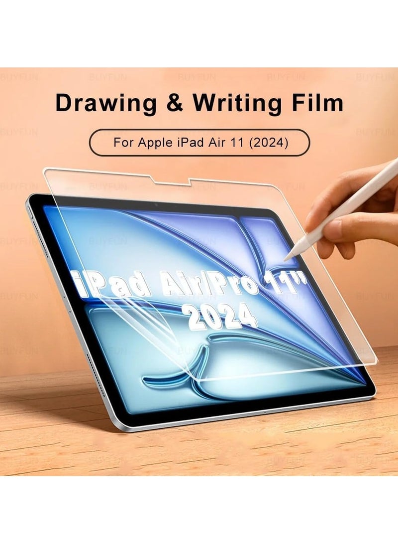 عام [2 حزمة] واقي شاشة ورقي لجهاز ايباد اير 11 بوصة (م 2) 2024 ، مضاد للوهج غير لامع مضاد لبصمات الأصابع خالي من الفقاعات ، معرف الوجه والقلم الرصاص برو - Image 4